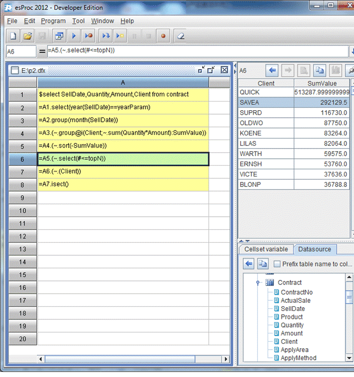 esProc database development-8